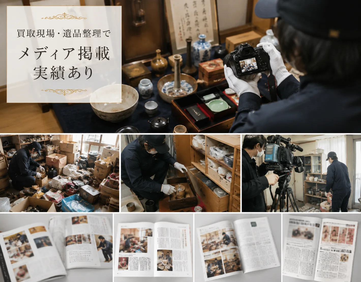 買取現場・遺品整理でメディア掲載実績あり